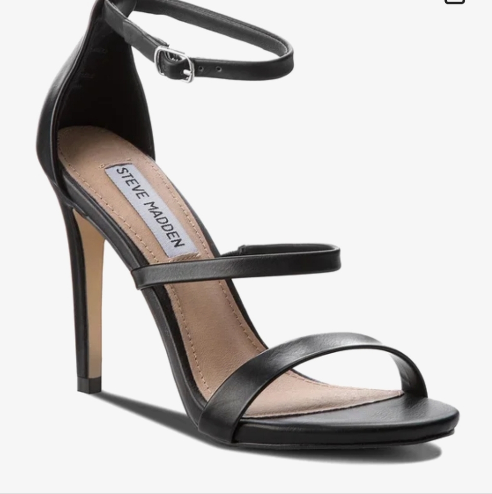 Steve Madden Black Ankle Strap Heels